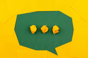 Speech bubble made of paper