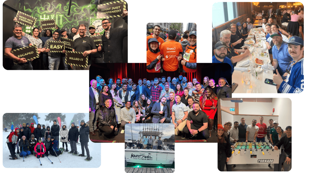 Photo collage Merchant Growth company activities